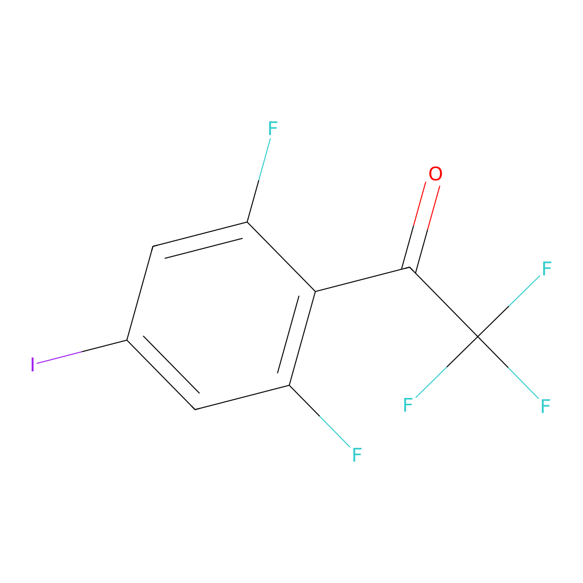4'-Iodo-2,2,2,2',6'-pentafluoroacetophenone molecular structure, CAS 1208076-04-3
