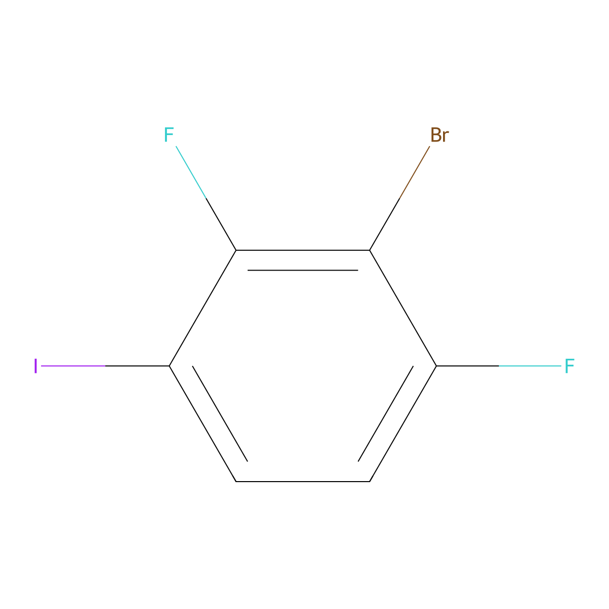 2-Bromo-1,3-difluoro-4-iodobenzene molecular structure, CAS 1208076-06-5
