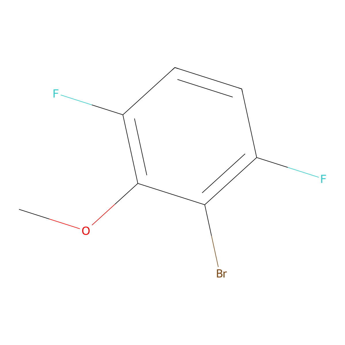 2-Bromo-1,4-difluoro-3-methoxybenzene molecular structure, CAS 1208076-11-2
