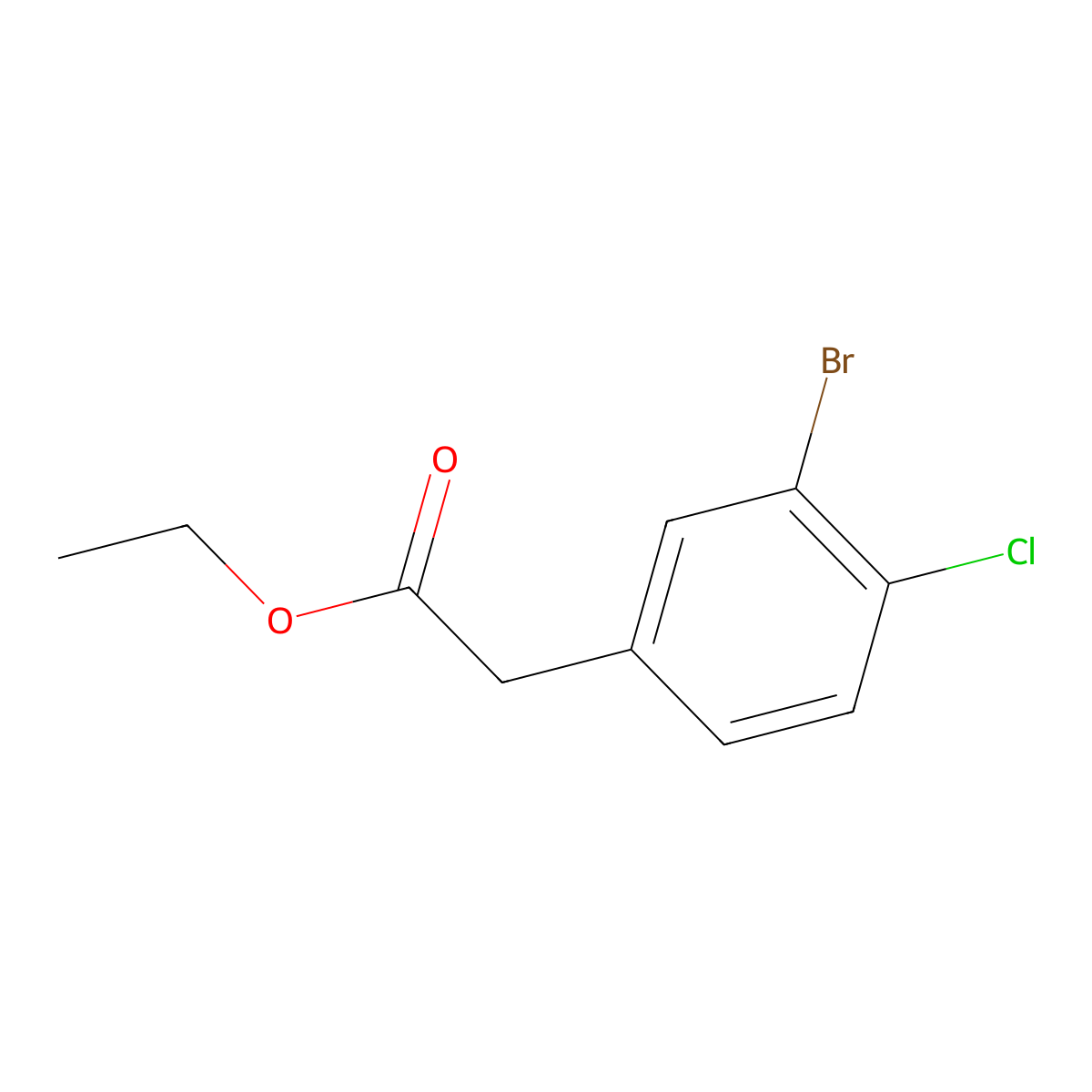 Ethyl 2-(3-bromo-4-chlorophenyl)acetate molecular structure, CAS 1208076-13-4