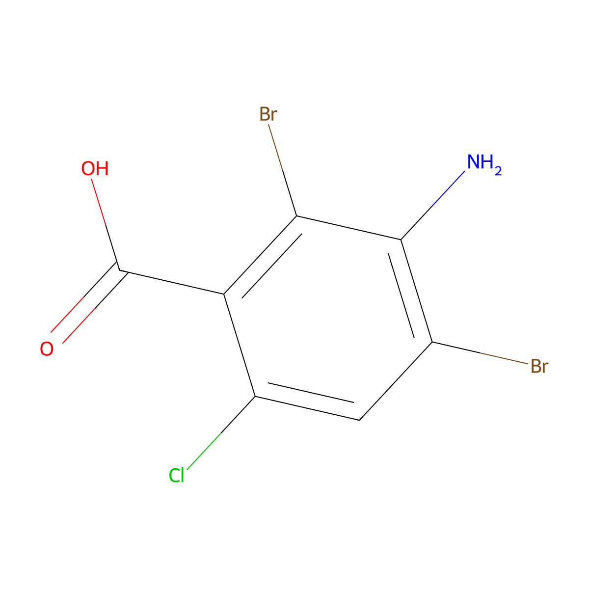3-Amino-2,4-dibromo-6-chlorobenzoic acid molecular structure, CAS 1208076-16-7