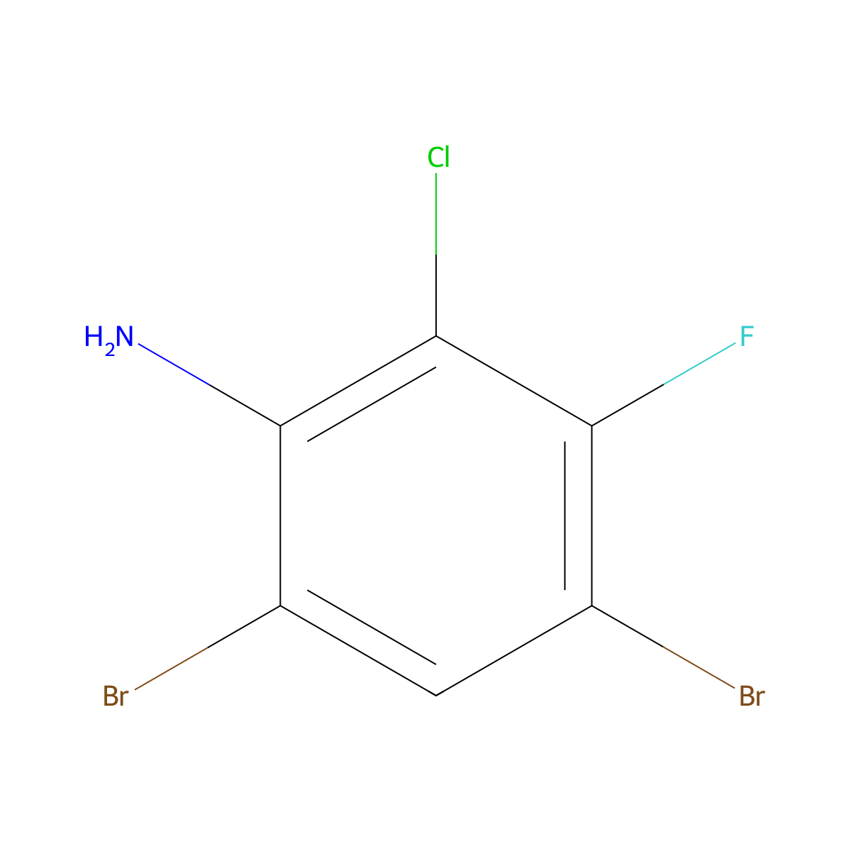 4,6-Dibromo-2-chloro-3-fluoroaniline molecular structure, CAS 1208076-18-9