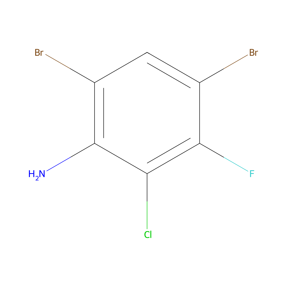 4,6-Dibromo-2-chloro-3-fluoroaniline molecular structure, CAS 1208076-18-9