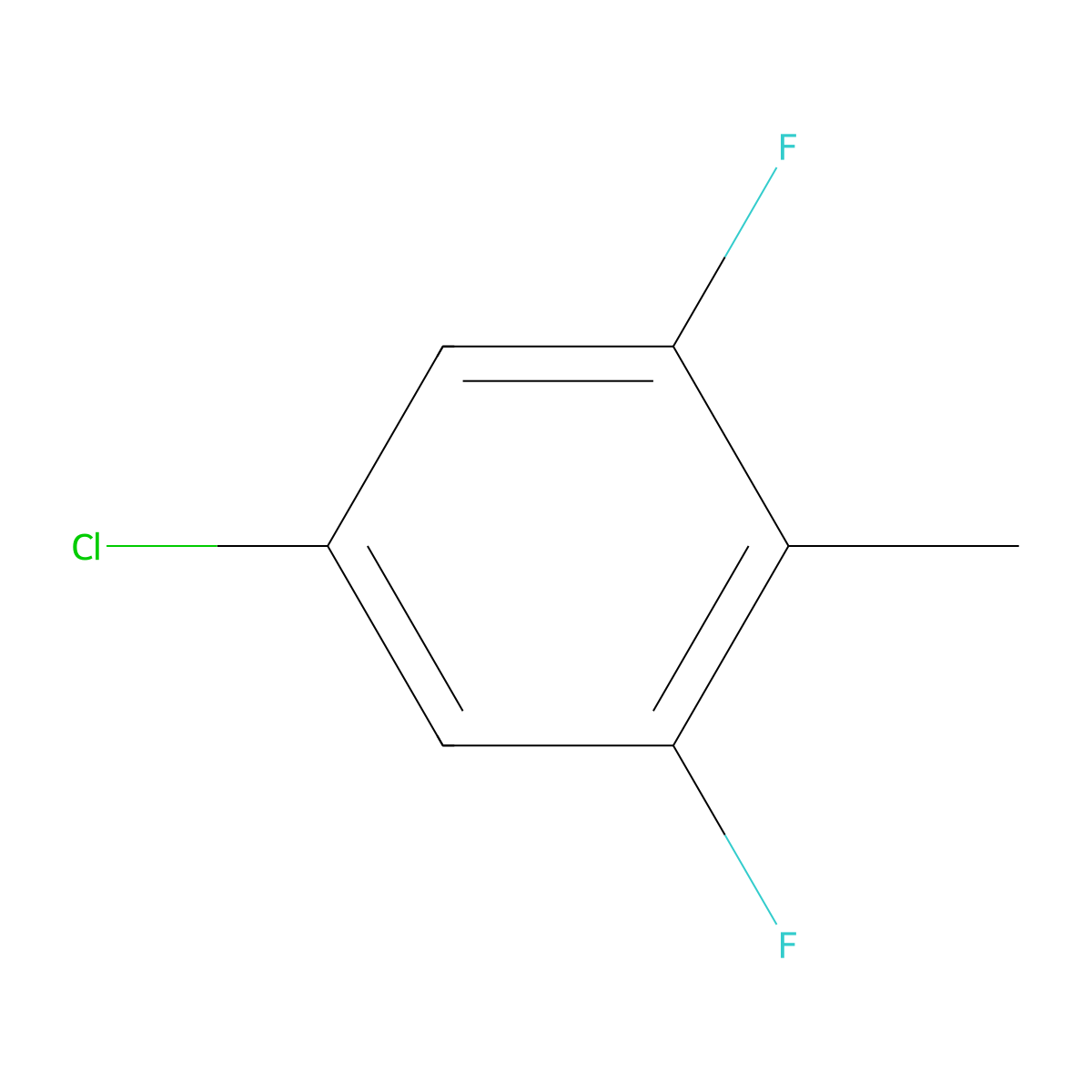 5-Chloro-1,3-difluoro-2-methylbenzene molecular structure, CAS 1208076-23-6