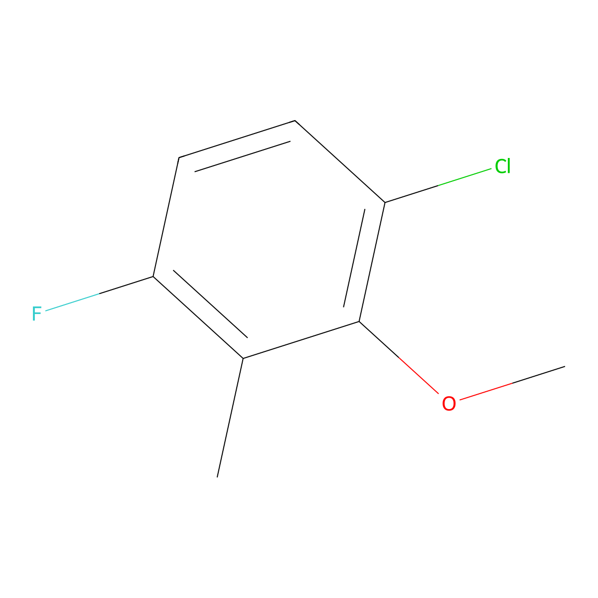 1-Chloro-4-fluoro-2-methoxy-3-methylbenzene molecular structure, CAS 1208076-24-7