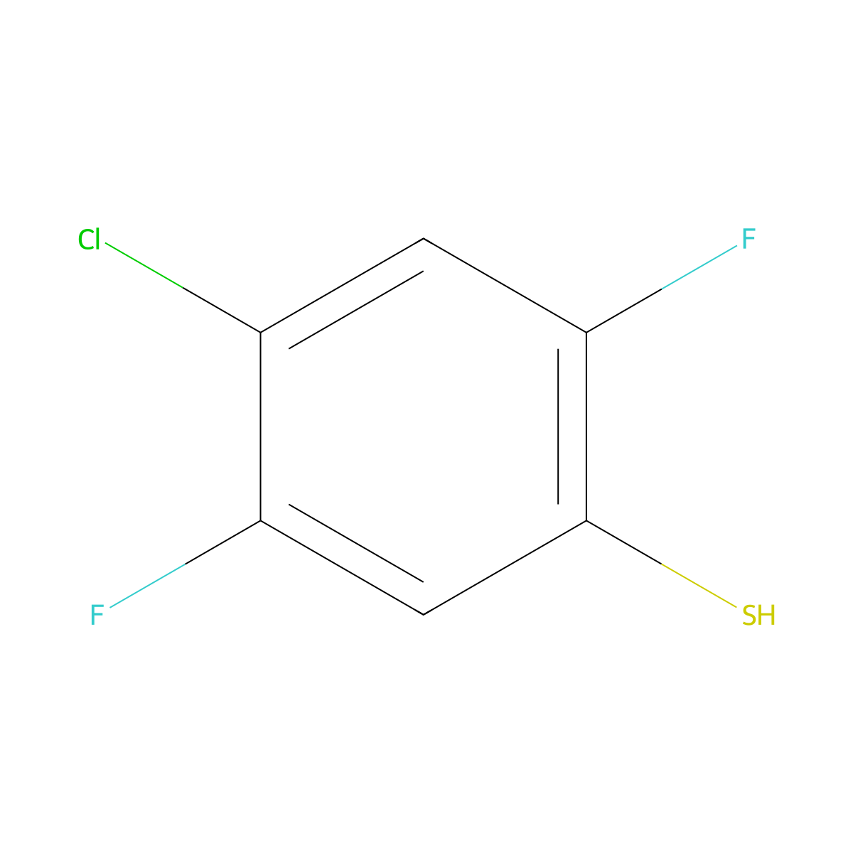 4-Chloro-2,5-difluorobenzenethiol molecular structure, CAS 1208076-25-8