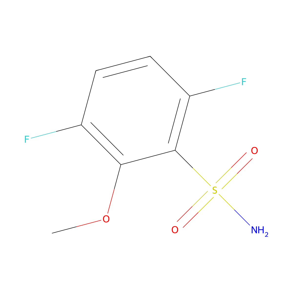 3,6-Difluoro-2-methoxybenzenesulfonamide molecular structure, CAS 1208076-26-9