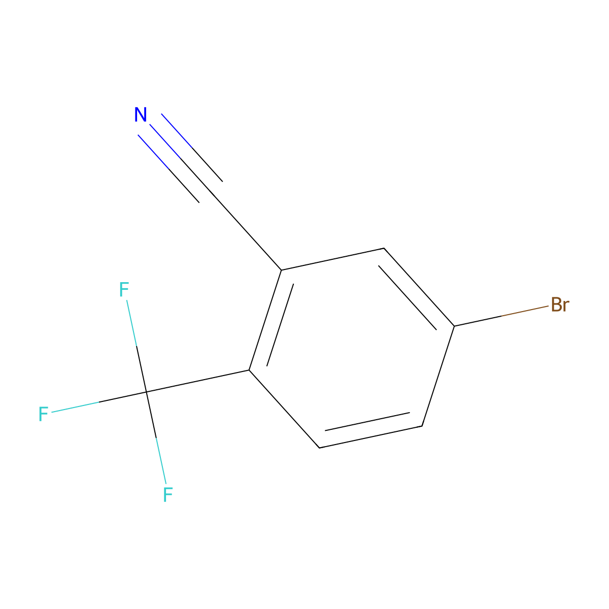 5-Bromo-2-(trifluoromethyl)benzonitrile molecular structure, CAS 1208076-28-1
