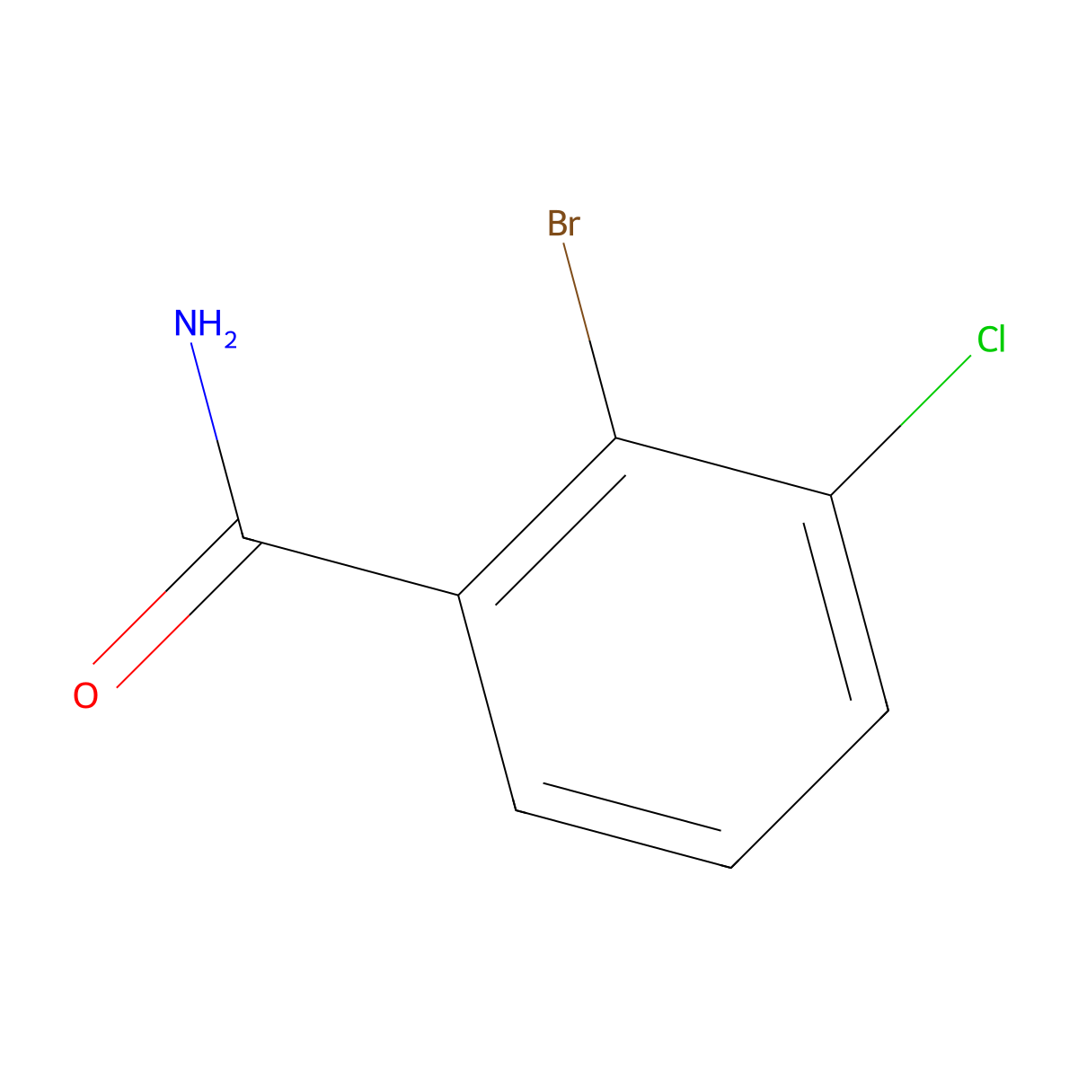 2-Bromo-3-chlorobenzamide molecular structure, CAS 1208076-32-7