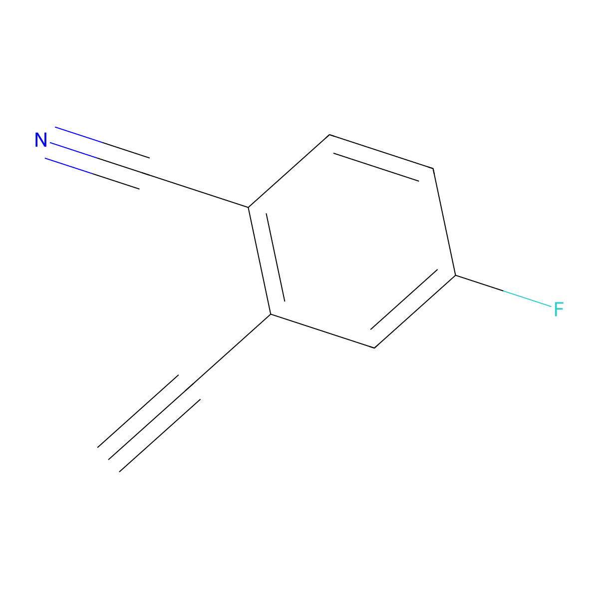 2-Ethynyl-4-fluorobenzonitrile molecular structure, CAS 1208076-36-1