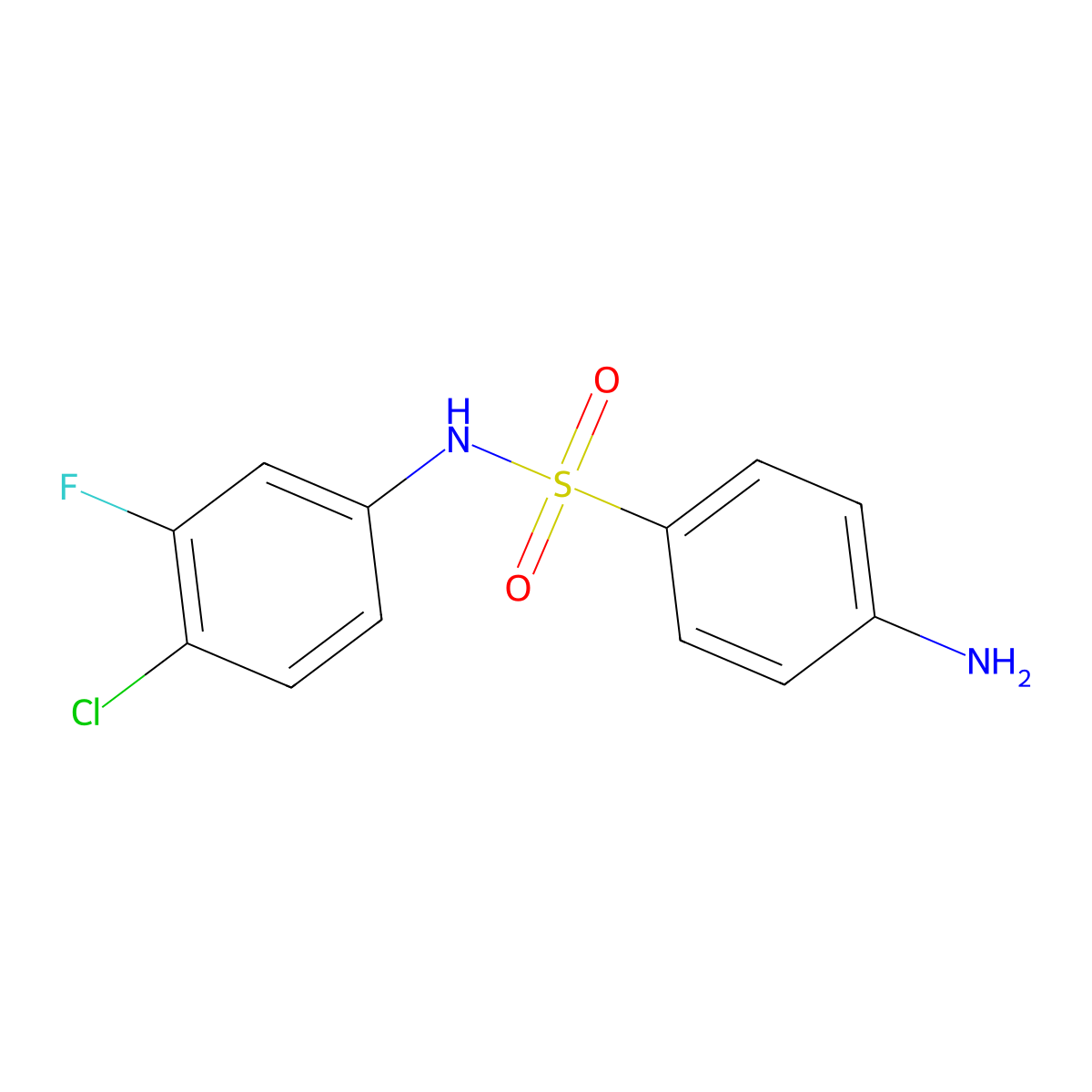 4-amino-N-(4-chloro-3-fluorophenyl)benzenesulfonamide molecular structure, CAS 1208076-45-2