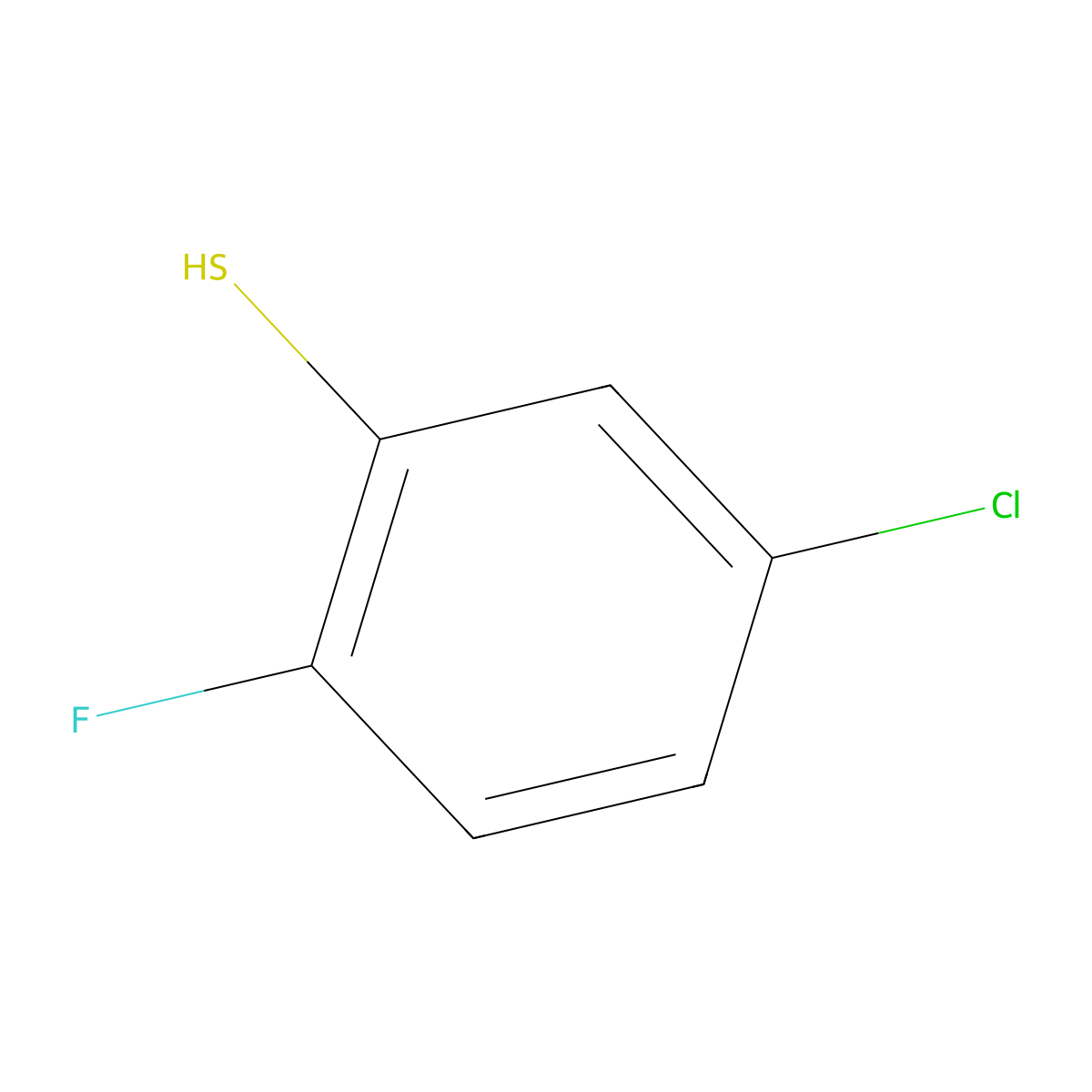 5-Chloro-2-fluorobenzenethiol molecular structure, CAS 1208076-47-4
