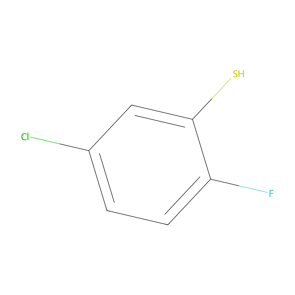 5-Chloro-2-fluorobenzenethiol molecular structure, CAS 1208076-47-4