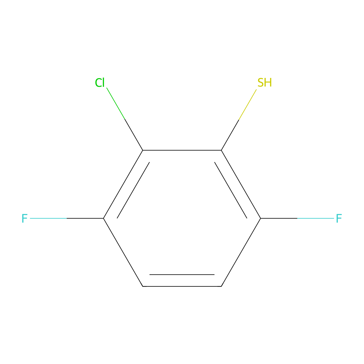2-Chloro-3,6-difluorothiophenol molecular structure, CAS 1208076-51-0