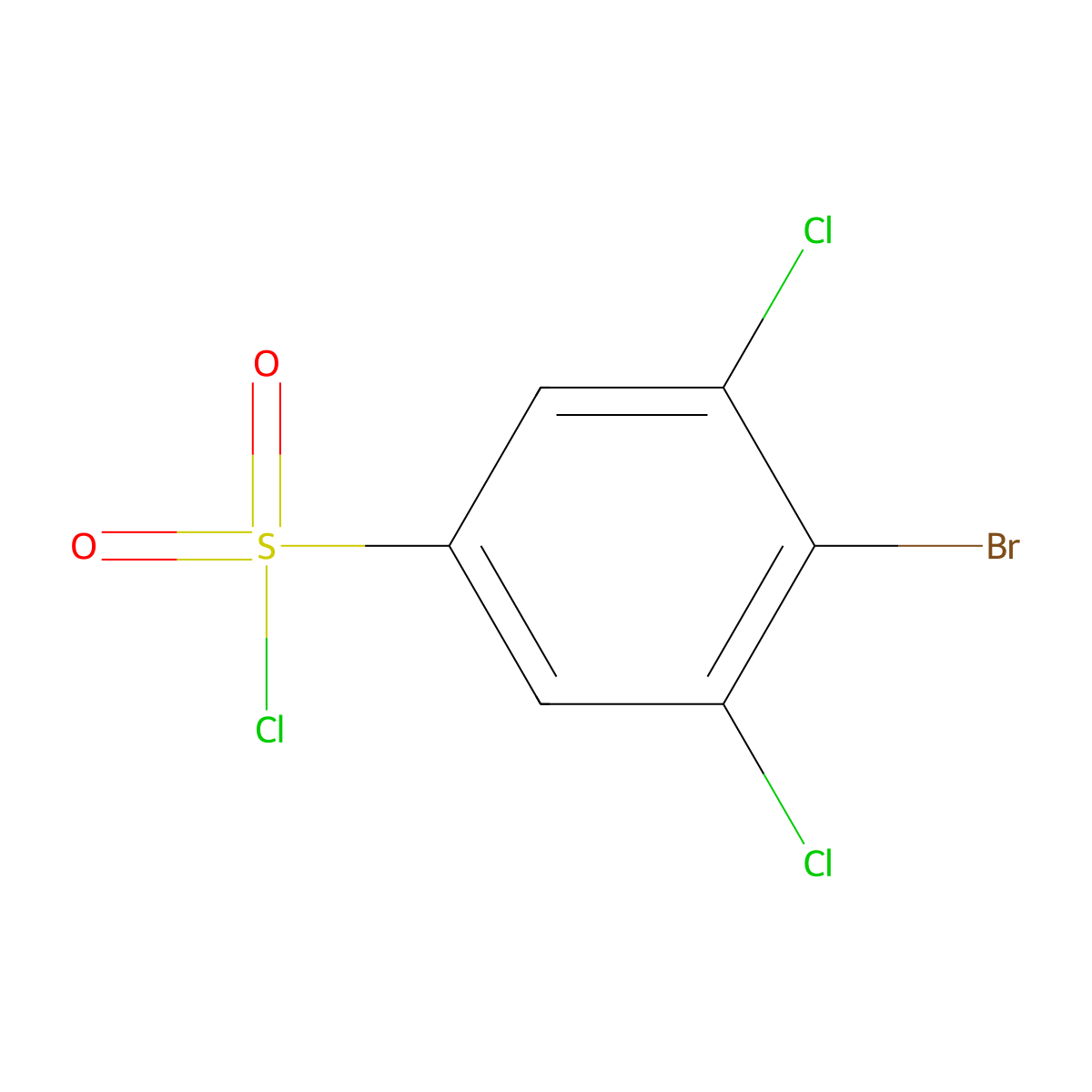4-Bromo-3,5-dichlorobenzenesulfonyl chloride molecular structure, CAS 1208076-53-2