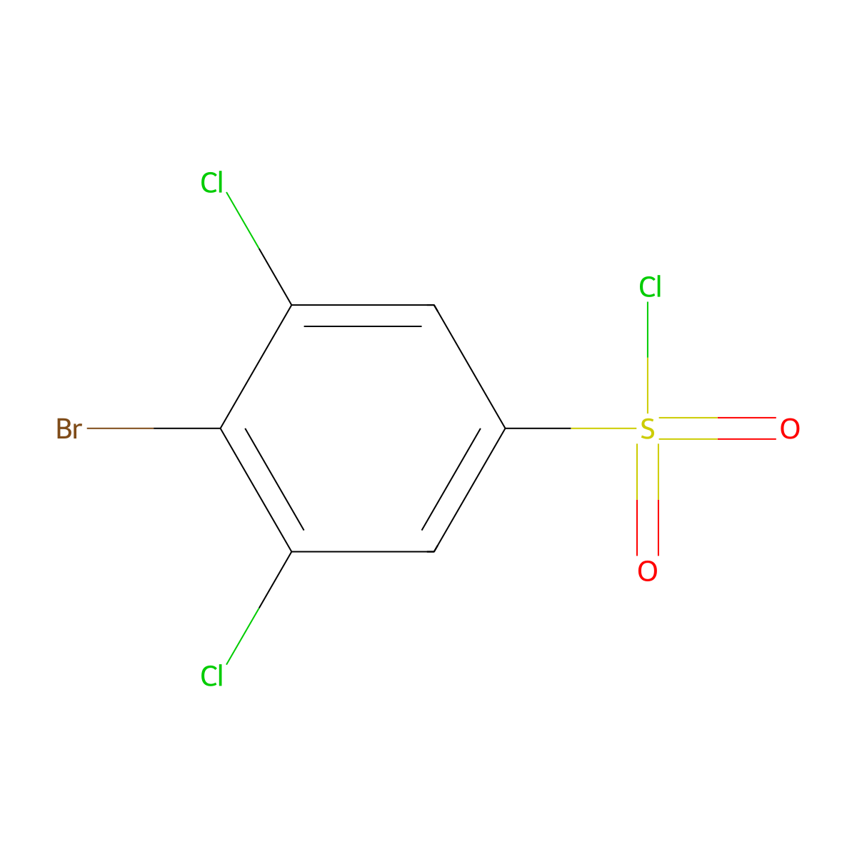 4-Bromo-3,5-dichlorobenzenesulfonyl chloride molecular structure, CAS 1208076-53-2