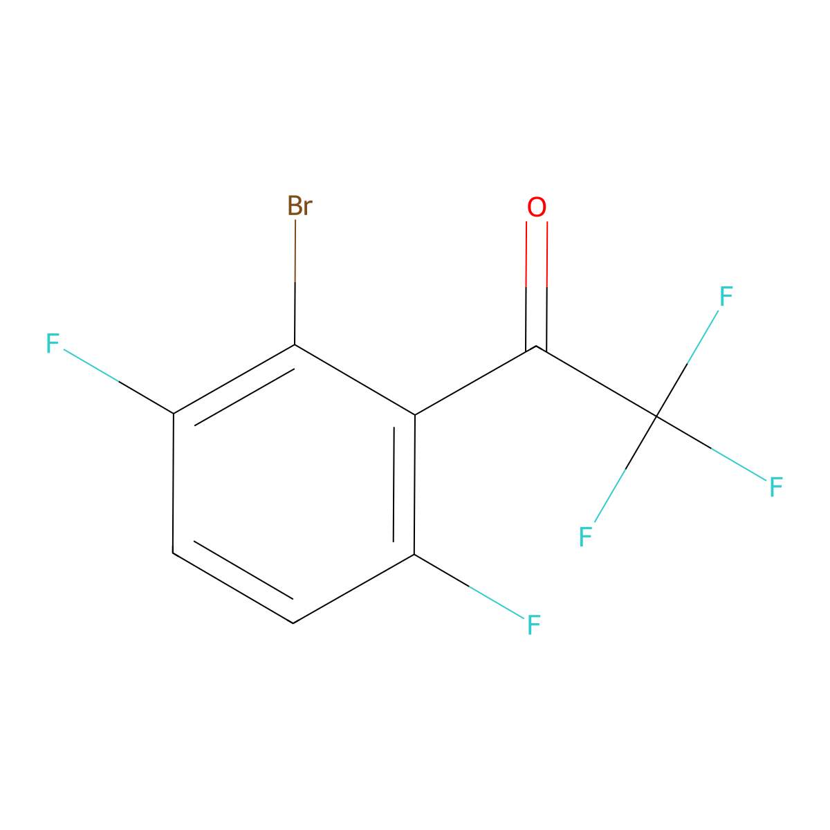 2'-Bromo-3',6',2,2,2-pentafluoroacetophenone molecular structure, CAS 1208076-54-3