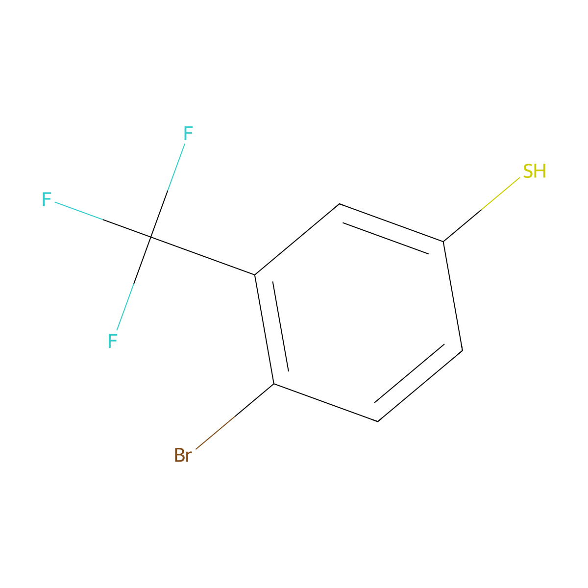 4-Bromo-3-trifluoromethylbenzenethiol molecular structure, CAS 1208076-57-6