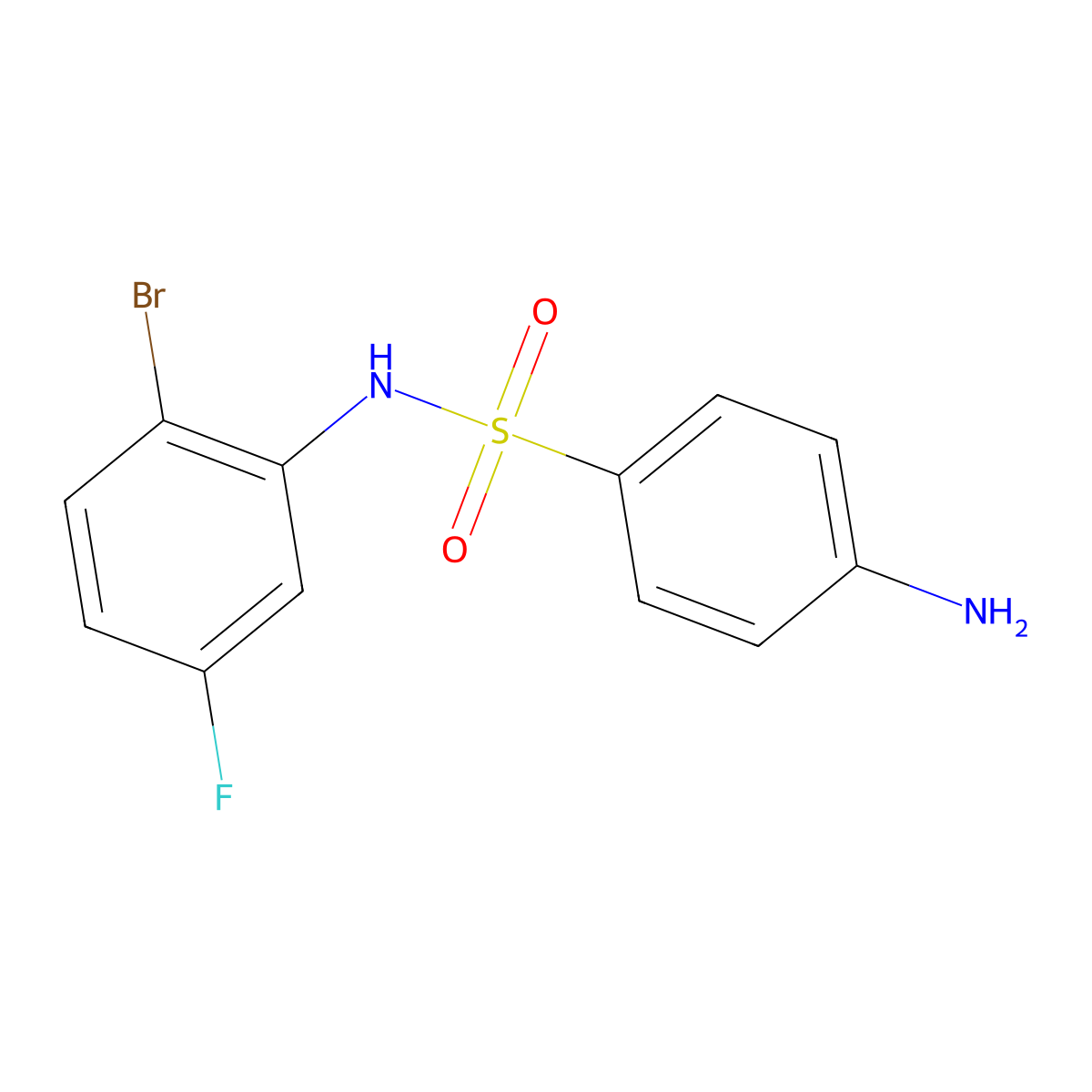 4-amino-N-(2-bromo-5-fluorophenyl)benzenesulfonamide molecular structure, CAS 1208076-62-3