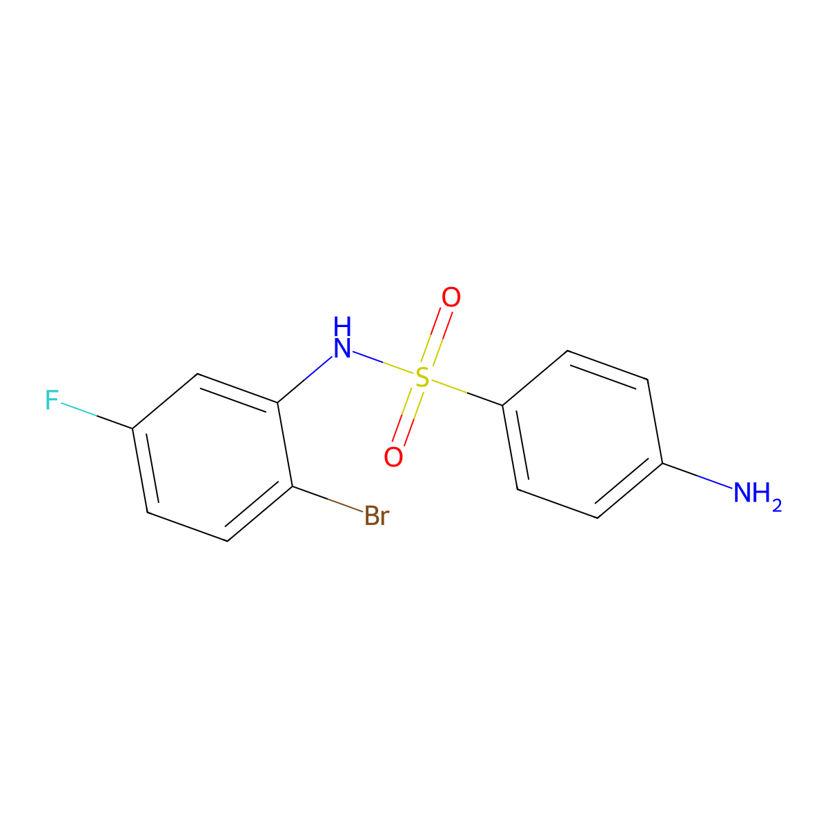 4-amino-N-(2-bromo-5-fluorophenyl)benzenesulfonamide molecular structure, CAS 1208076-62-3