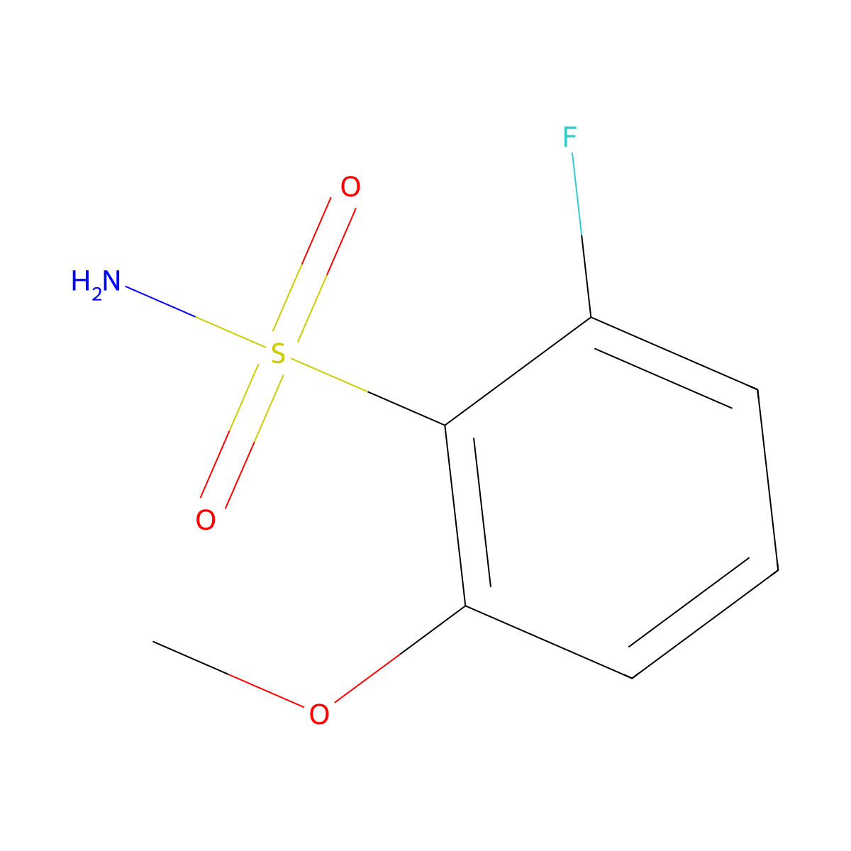 2-Fluoro-6-methoxybenzenesulfonamide molecular structure, CAS 1208076-67-8