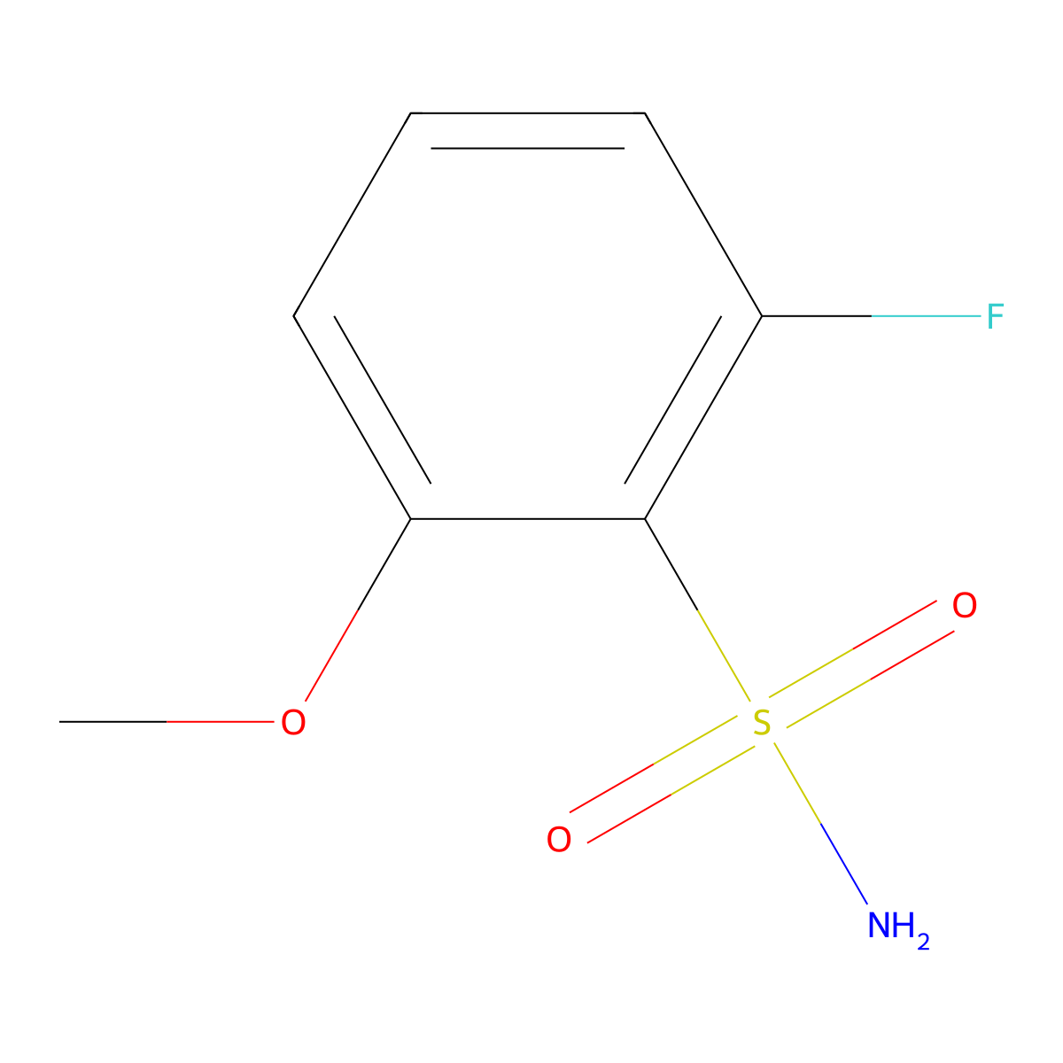 2-Fluoro-6-methoxybenzenesulfonamide molecular structure, CAS 1208076-67-8