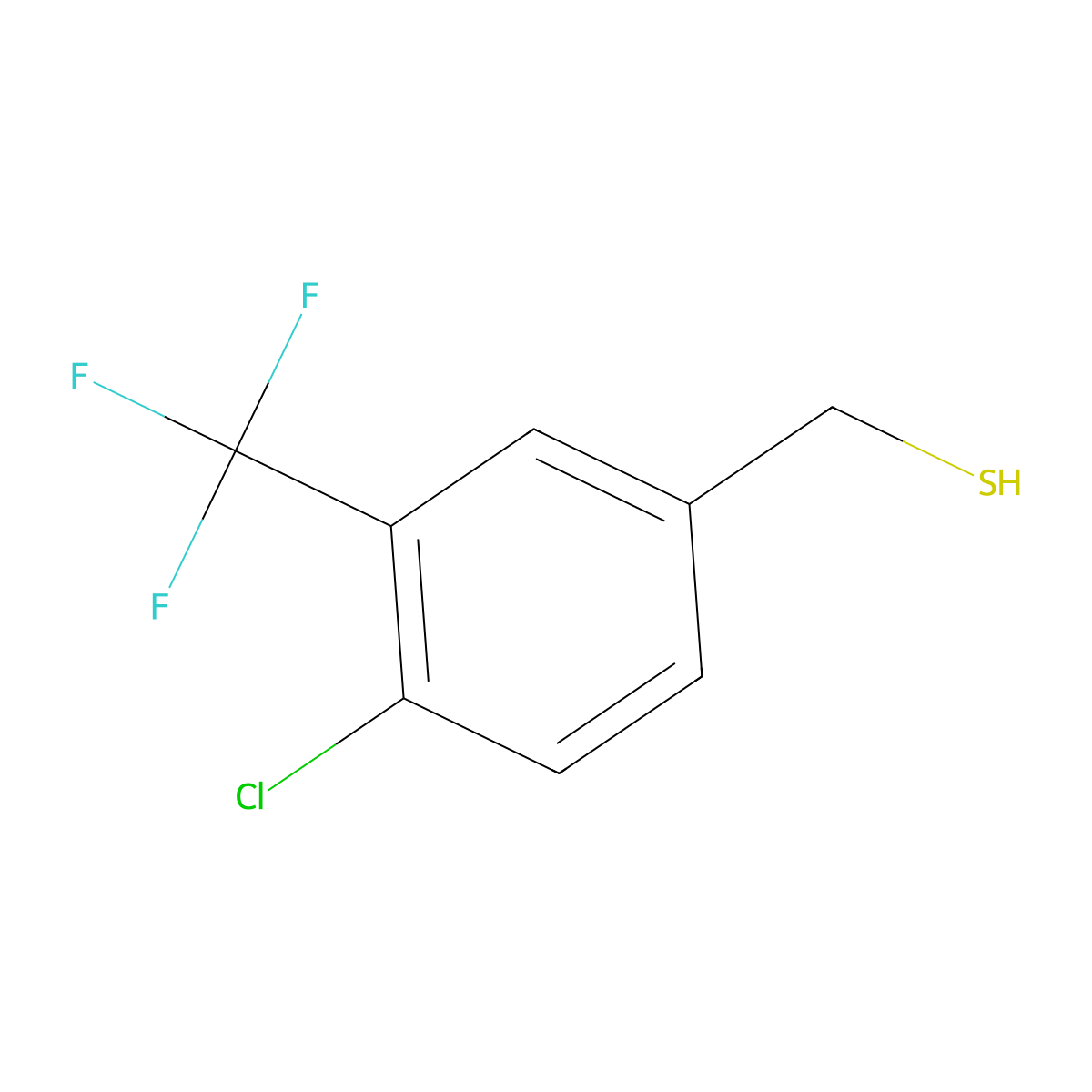 4-Chloro-3-(trifluoromethyl)benzyl mercaptan molecular structure, CAS 1208076-69-0