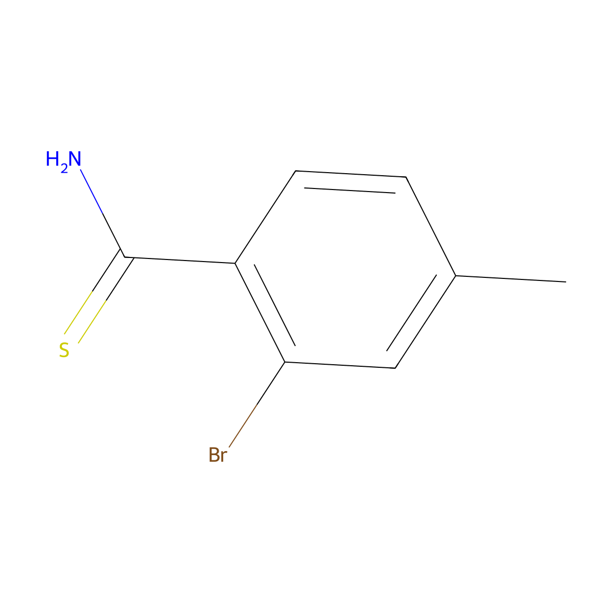 2-Bromo-4-methylthiobenzamide molecular structure, CAS 1208076-70-3