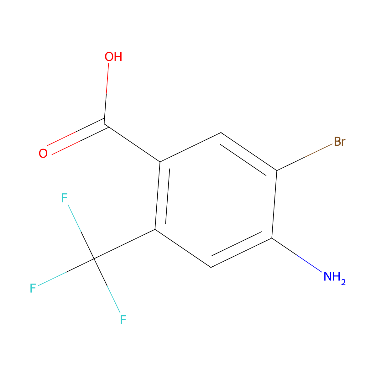 4-Amino-5-bromo-2-(trifluoromethyl)benzoic acid molecular structure, CAS 1208076-77-0