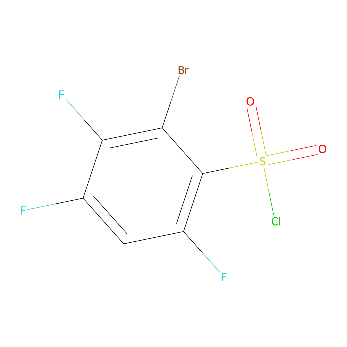 2-Bromo-3,4,6-trifluorobenzenesulfonyl chloride molecular structure, CAS 1208076-80-5