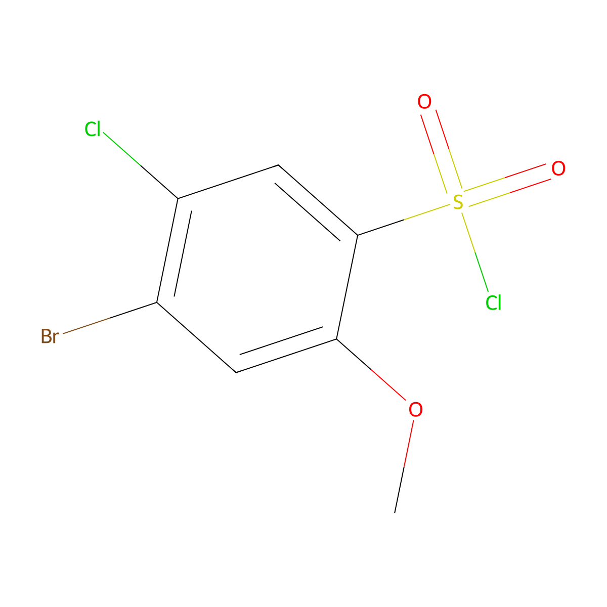 4-Bromo-5-chloro-2-methoxybenzene-1-sulfonyl chloride molecular structure, CAS 1208076-81-6