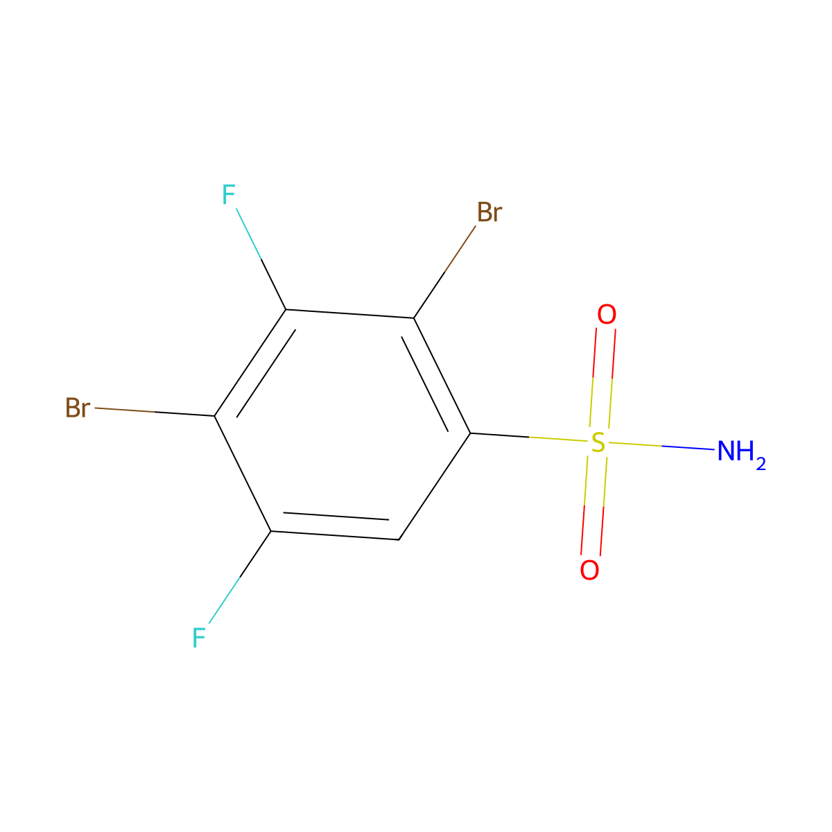 2,4-Dibromo-3,5-difluorobenzenesulfonamide molecular structure, CAS 1208076-82-7