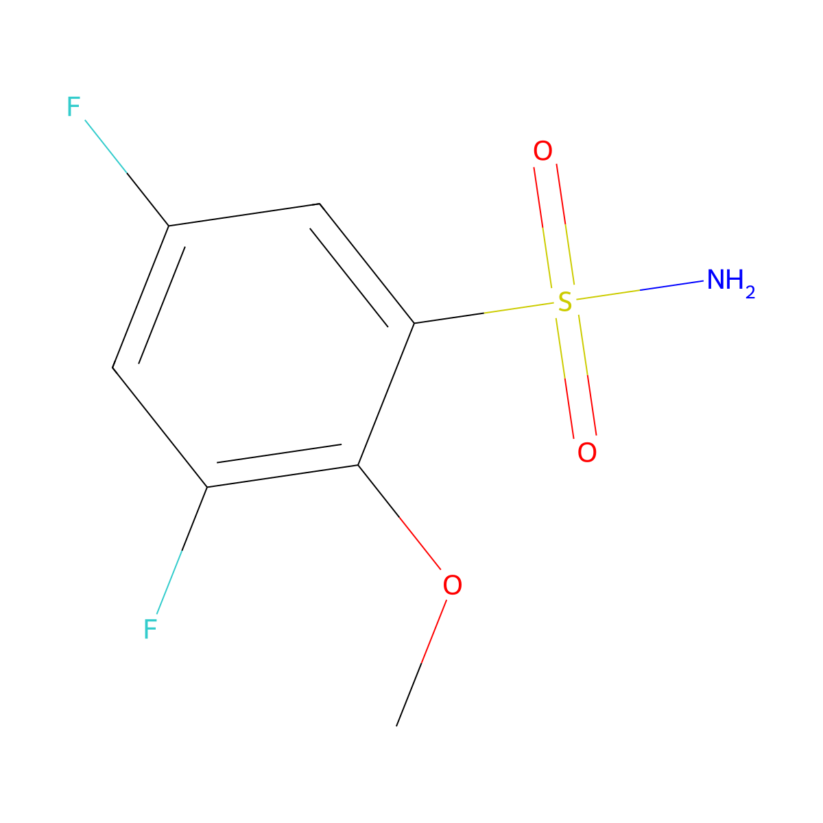 3,5-Difluoro-2-methoxybenzenesulfonamide molecular structure, CAS 1208076-83-8