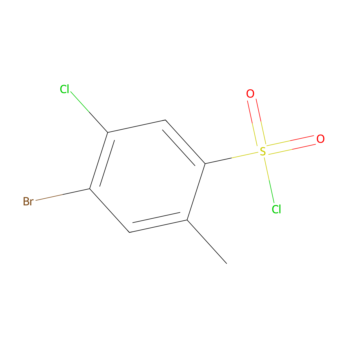 4-Bromo-5-chloro-2-methylbenzenesulfonyl chloride molecular structure, CAS 1208076-84-9