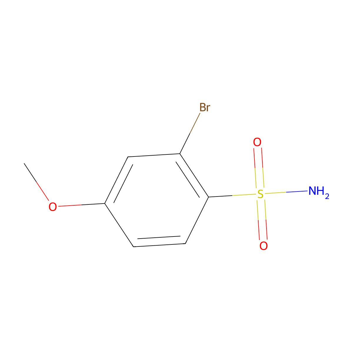 2-Bromo-4-methoxybenzenesulfonamide molecular structure, CAS 1208076-86-1