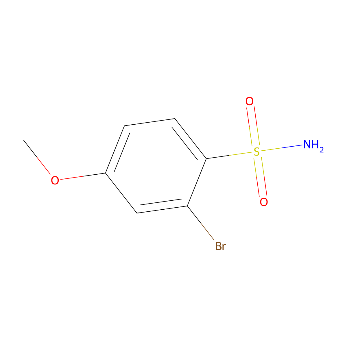 2-Bromo-4-methoxybenzenesulfonamide molecular structure, CAS 1208076-86-1