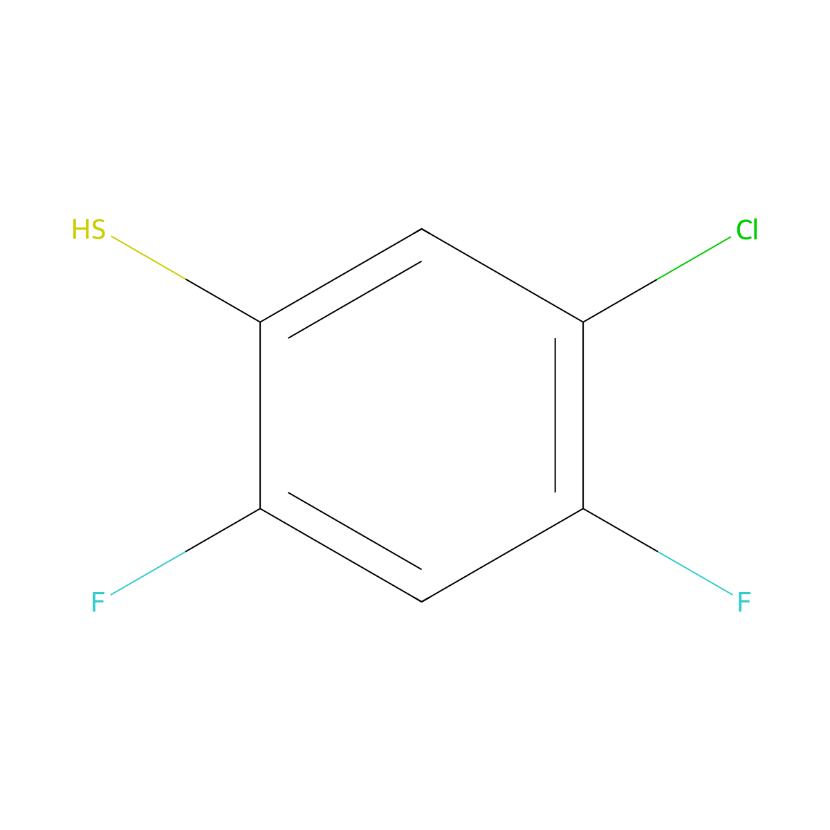 5-Chloro-2,4-difluorobenzenethiol molecular structure, CAS 1208076-87-2