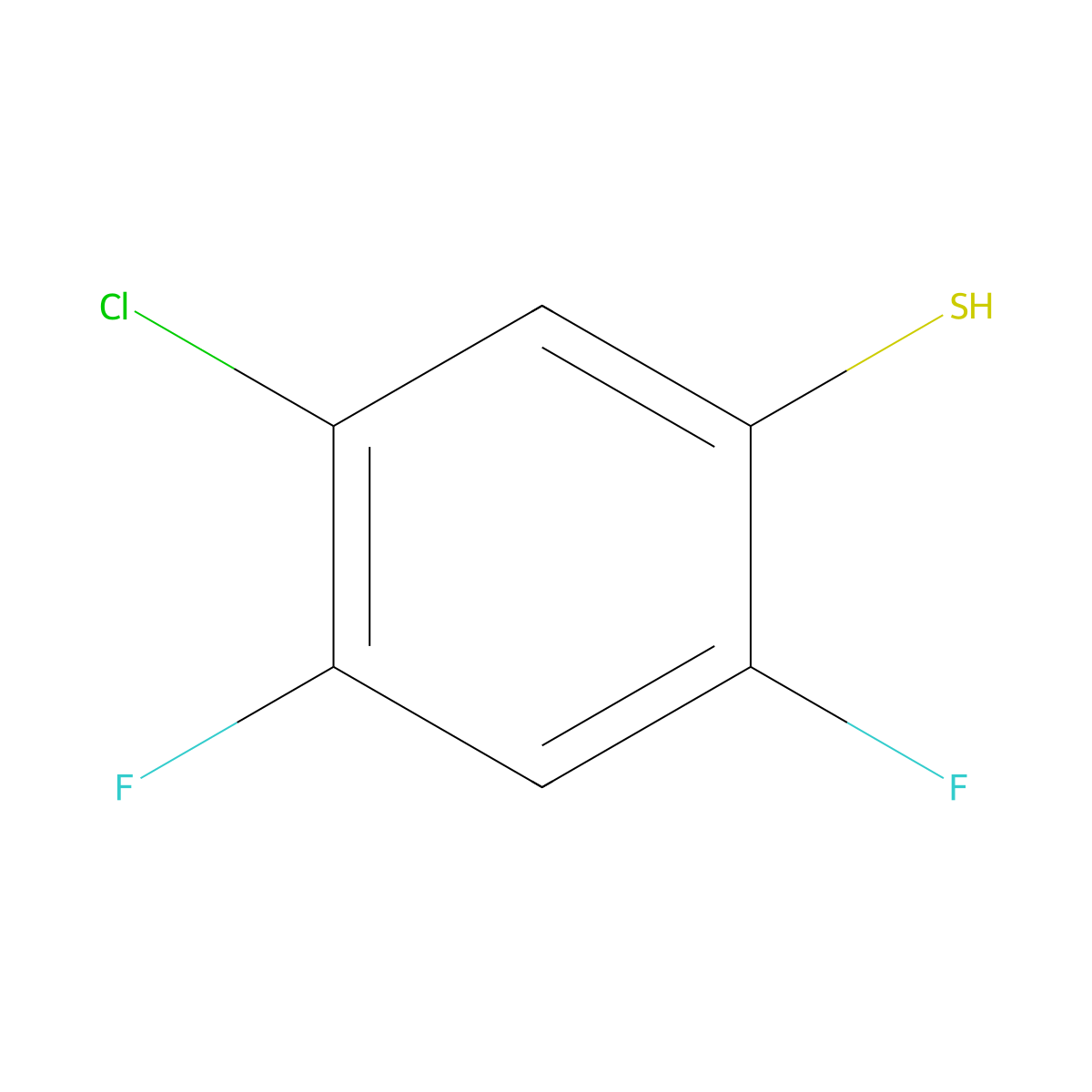 5-Chloro-2,4-difluorobenzenethiol molecular structure, CAS 1208076-87-2
