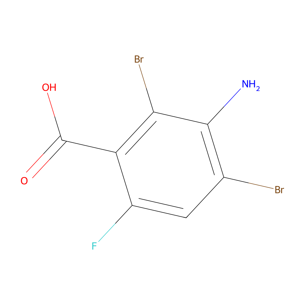 3-Amino-2,4-dibromo-6-fluorobenzoic acid molecular structure, CAS 1208076-94-1