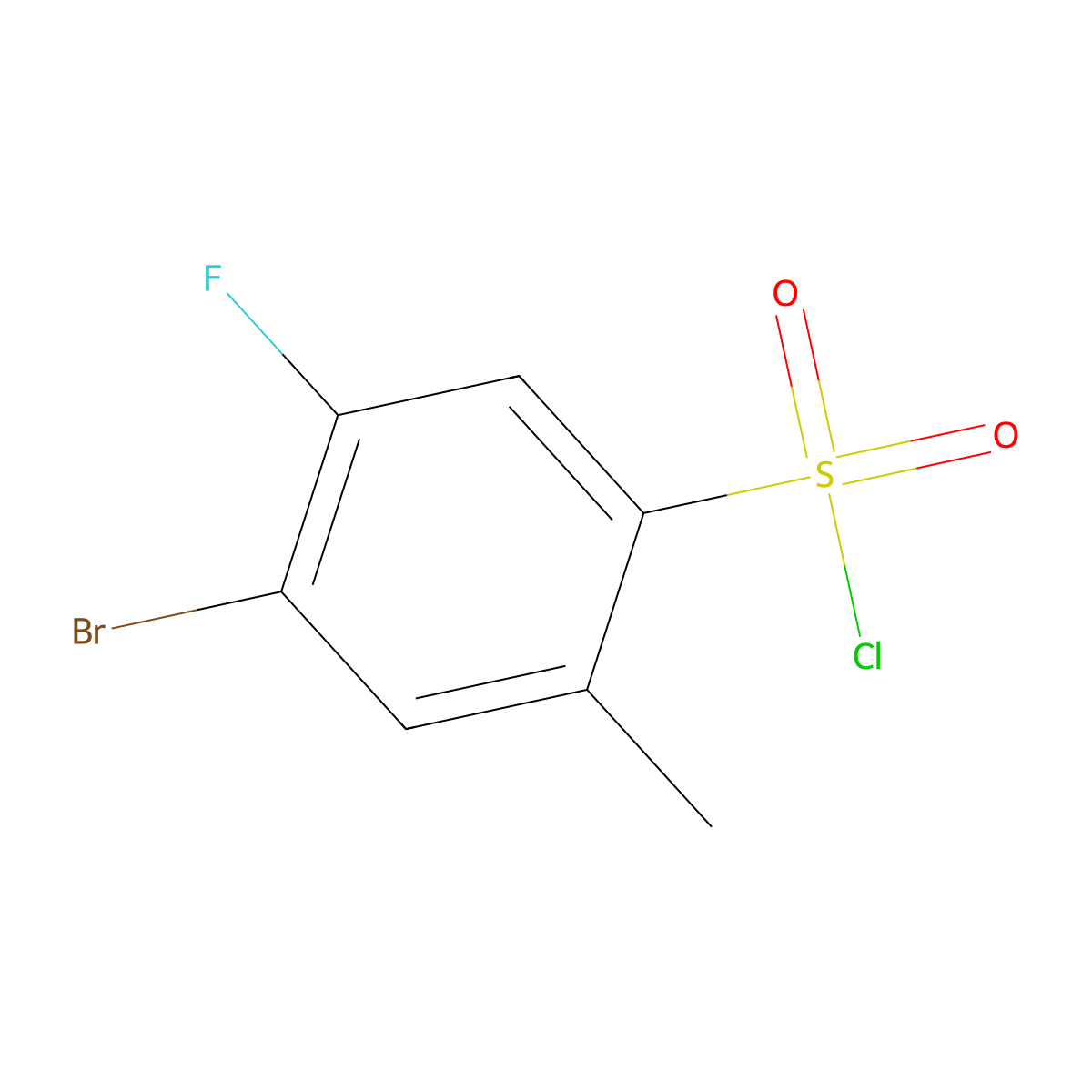 4-Bromo-5-fluoro-2-methylbenzene-1-sulfonyl chloride molecular structure, CAS 1208076-97-4