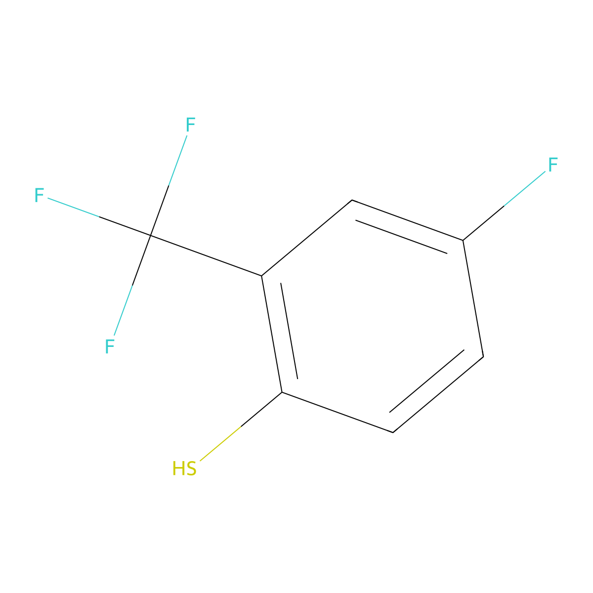 4-Fluoro-2-trifluoromethylbenzenethiol molecular structure, CAS 1208077-00-2