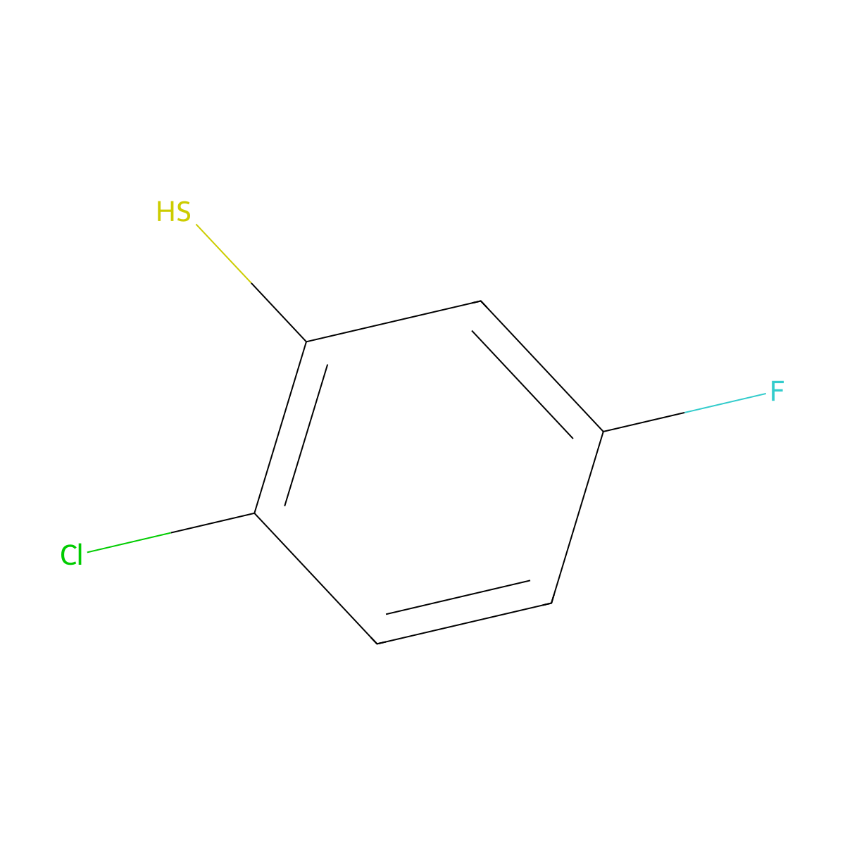 2-Chloro-5-fluorobenzenethiol molecular structure, CAS 1208077-02-4