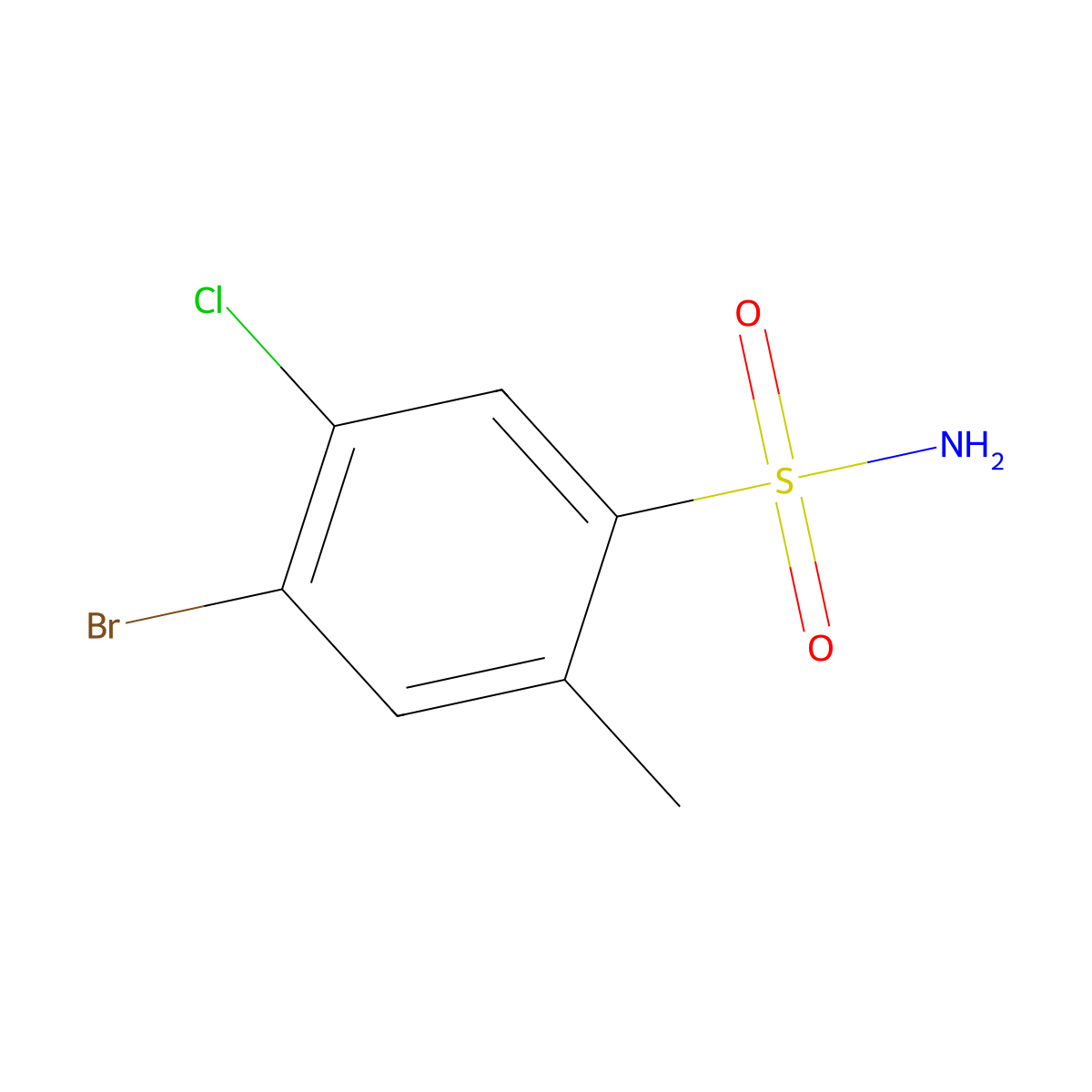 3-Bromo-5-chloro-2-methylbenzene sulfonamide molecular structure, CAS 1208077-06-8