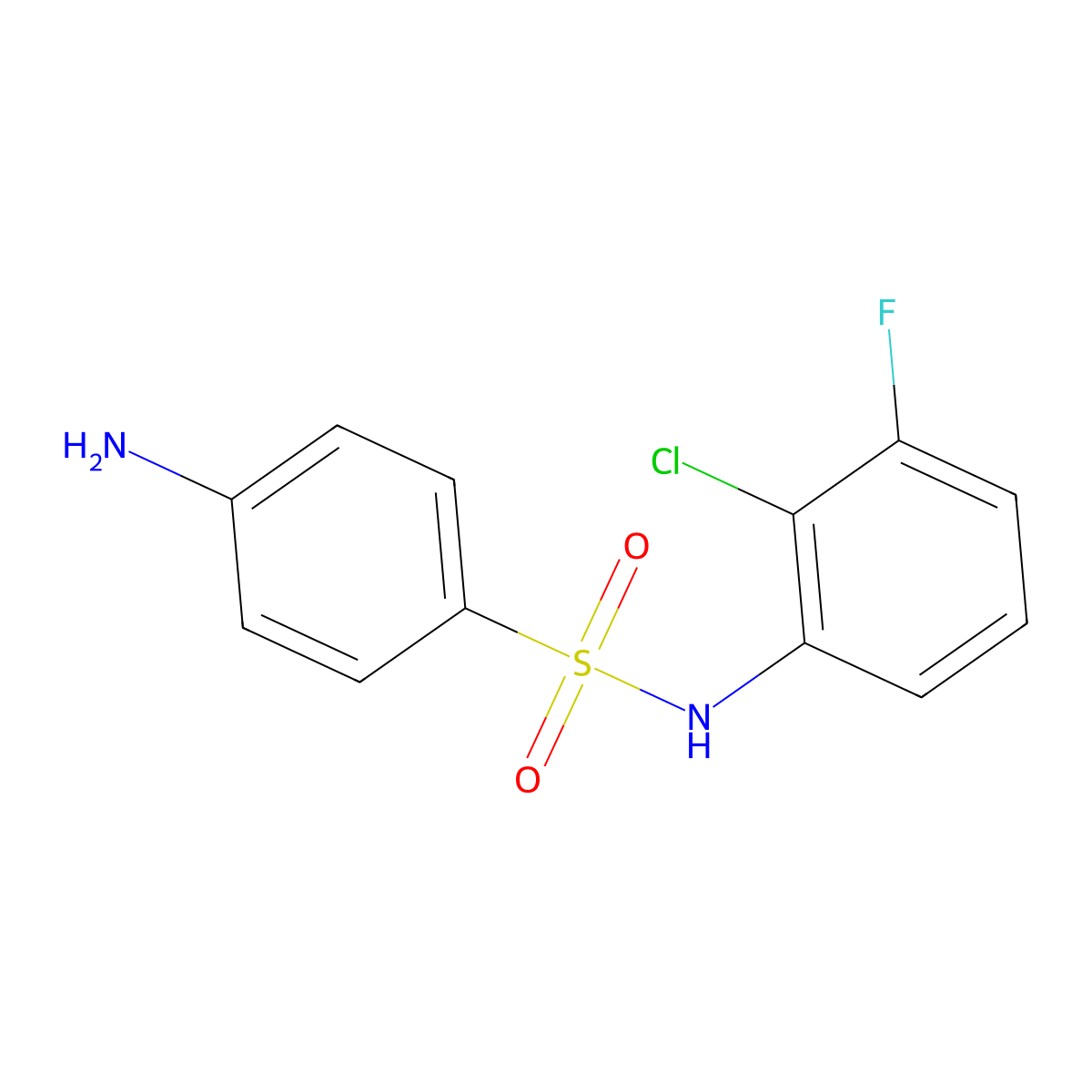 4-amino-N-(2-chloro-3-fluorophenyl)benzenesulfonamide molecular structure, CAS 1208077-07-9