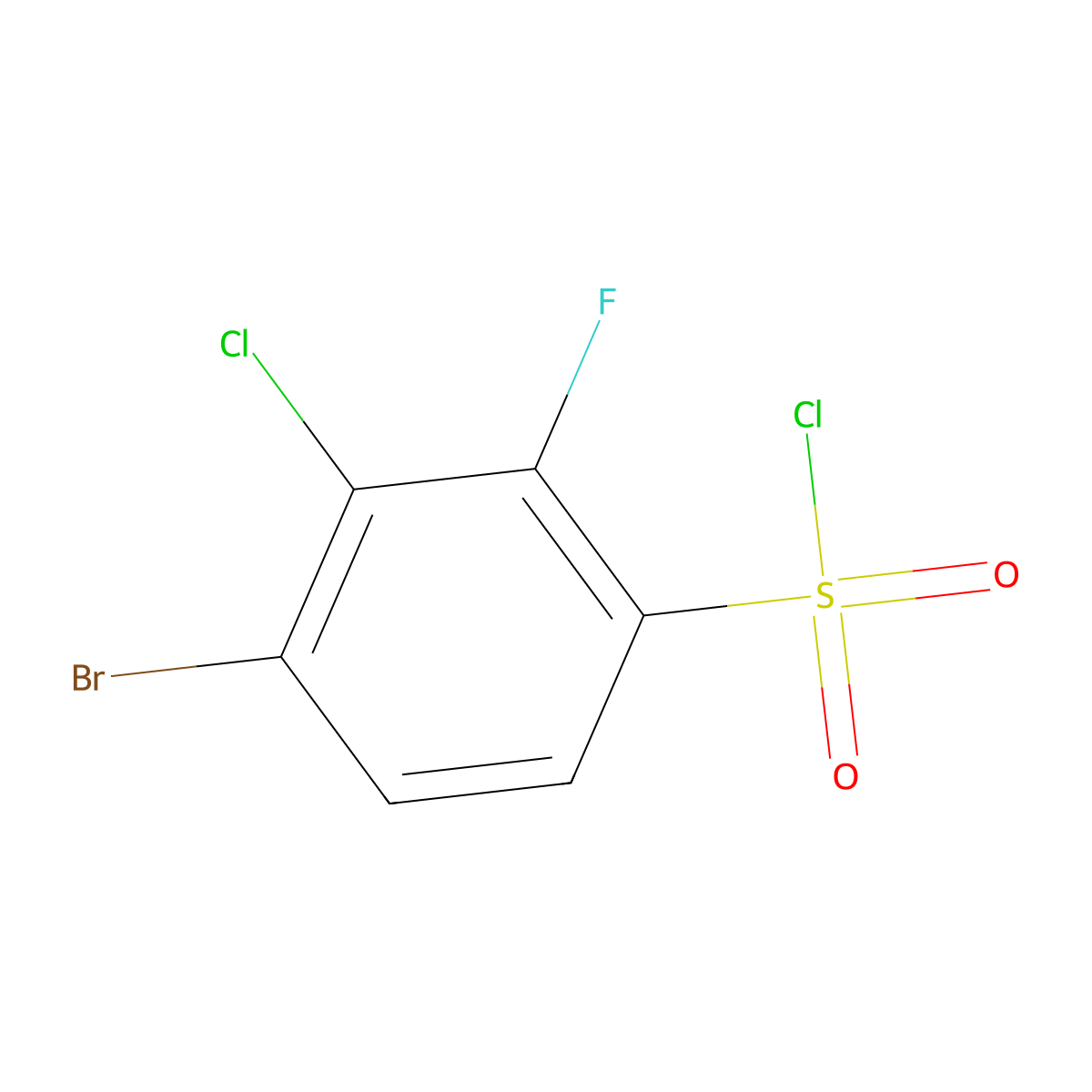 4-Bromo-3-chloro-2-fluorobenzene-1-sulfonyl chloride molecular structure, CAS 1208077-08-0