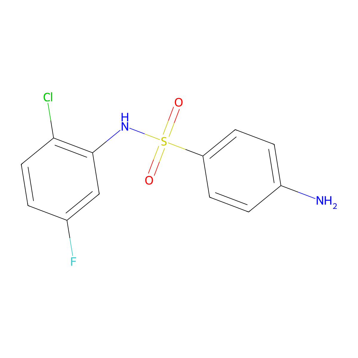 4-amino-N-(2-chloro-5-fluorophenyl)benzenesulfonamide molecular structure, CAS 1208077-12-6