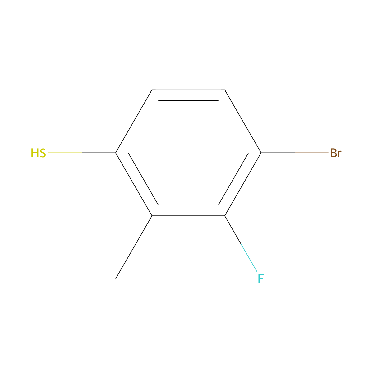 4-Bromo-3-fluoro-2-methylthiophenol molecular structure, CAS 1208077-13-7