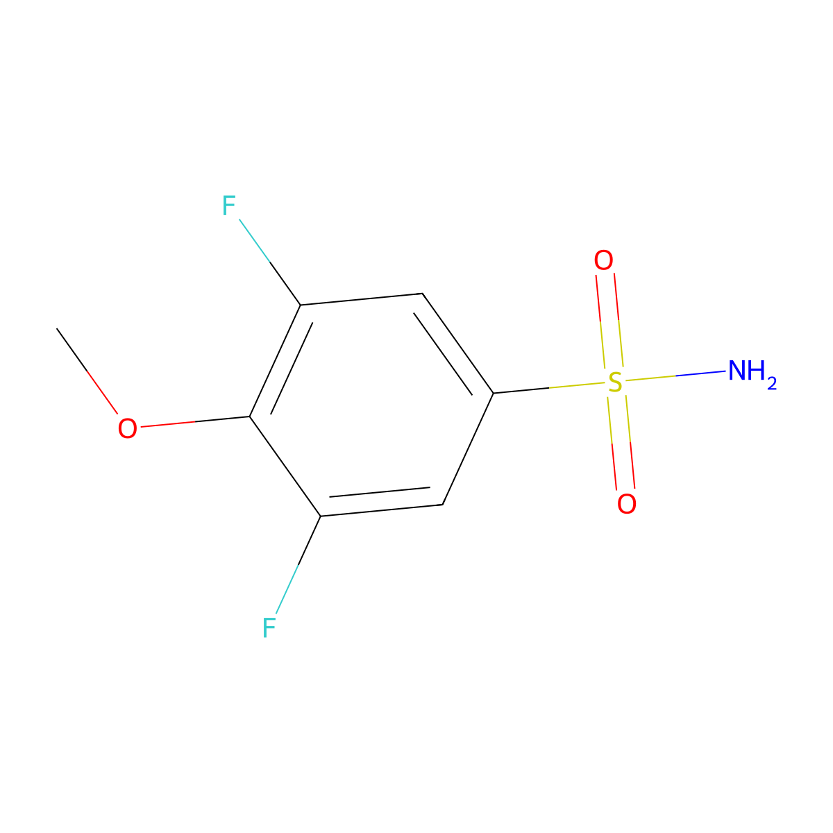 3,5-Difluoro-4-methoxybenzenesulfonamide molecular structure, CAS 1208077-14-8