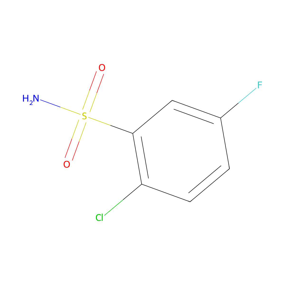 2-Chloro-5-fluorobenzenesulfonamide molecular structure, CAS 1208077-16-0