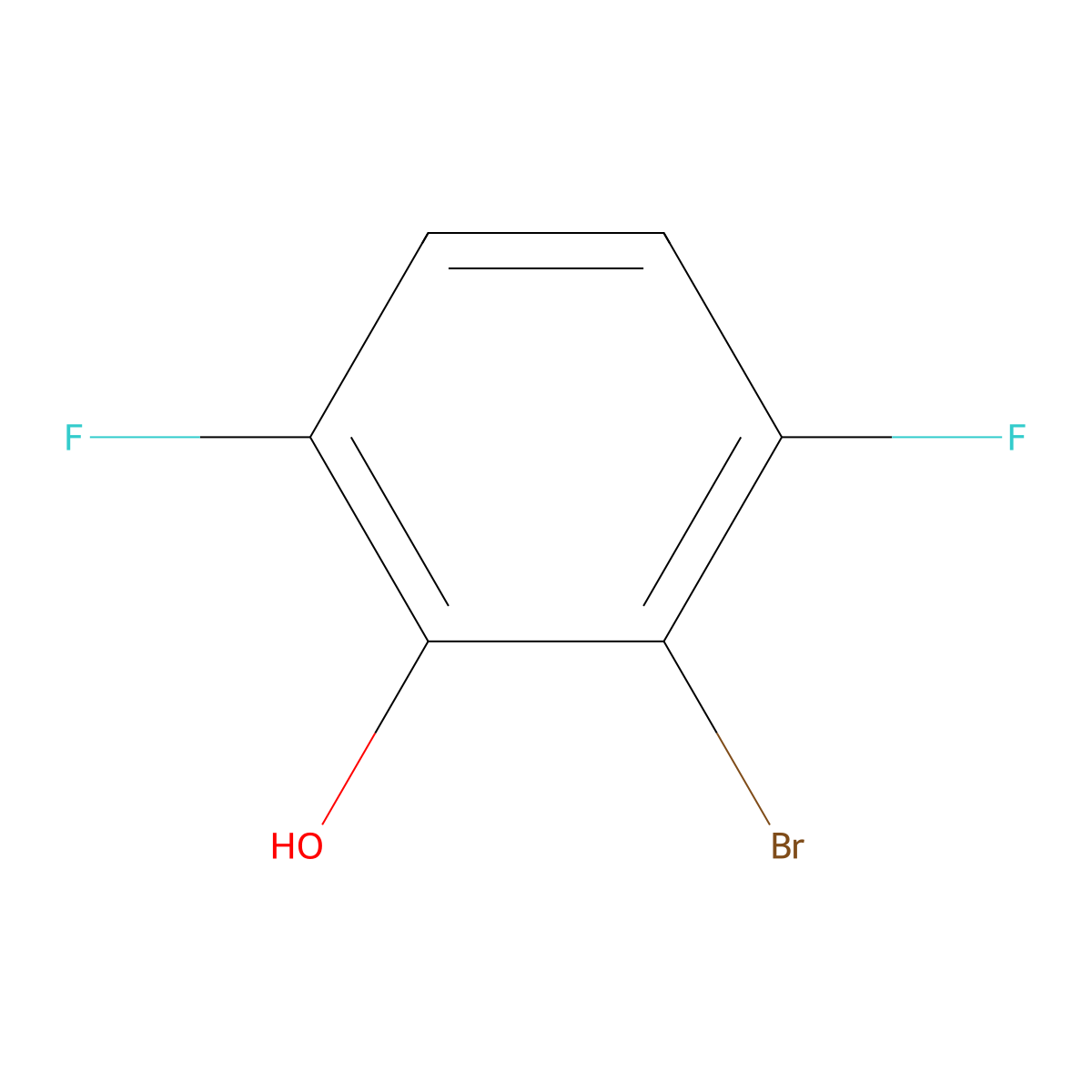 2-Bromo-3,6-difluorophenol molecular structure, CAS 1208077-18-2